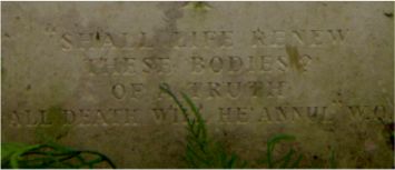 The epitaph on Wilfred’s grave
